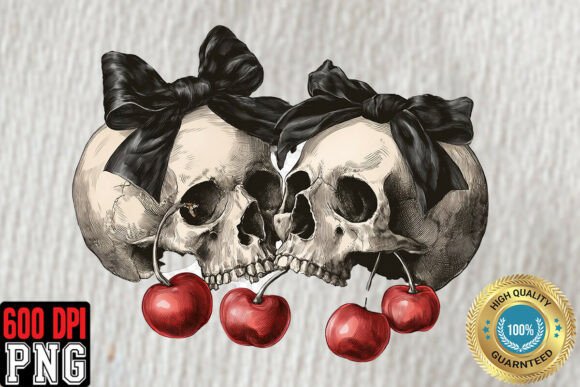 Cherry Skull Bow PNG Halloween Review