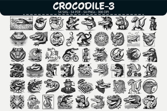 Crocodile Vector Clipart – 54 Designs