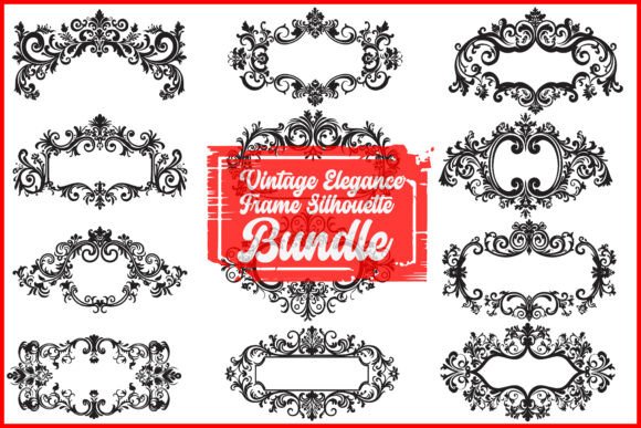 Elegant Baroque Vintage Frame Silhouette