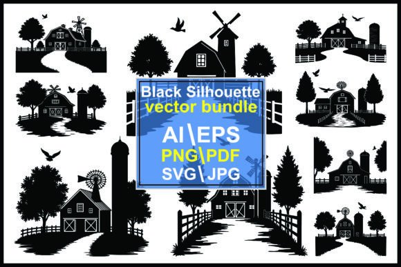 Farmhouse Vector Silhouettes Review