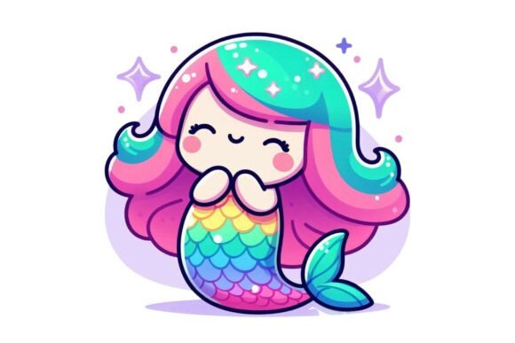Retro 80s Neon Mermaid Design Art Review
