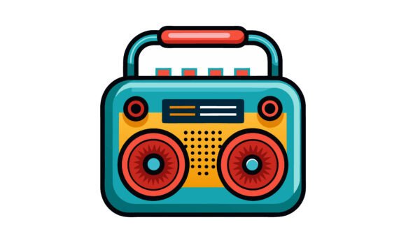 Retro Boombox Icon Illustration Review