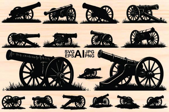 Review: Collection of Cannons Silhouette Vector