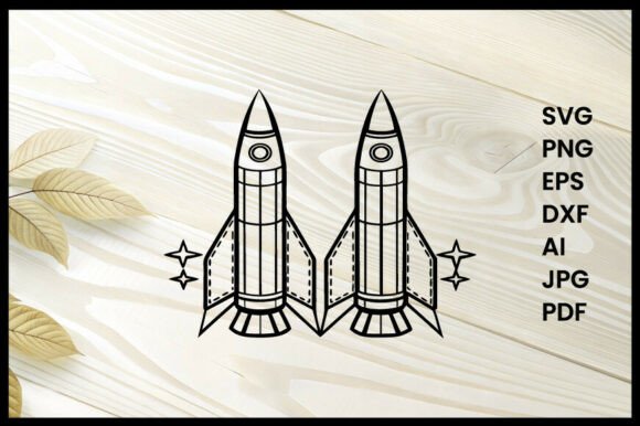 Rocket Line Art Design Coloring Page