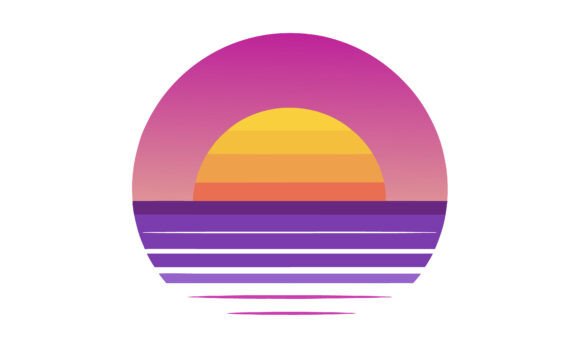 Sunset Over Water in Retro Design Review